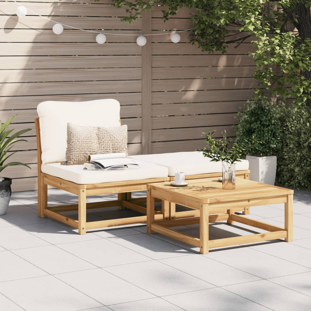 3-delige Loungeset met kussens massief acaciahout is nu te koop bij PeponiXL, paradijselijk wonen!
