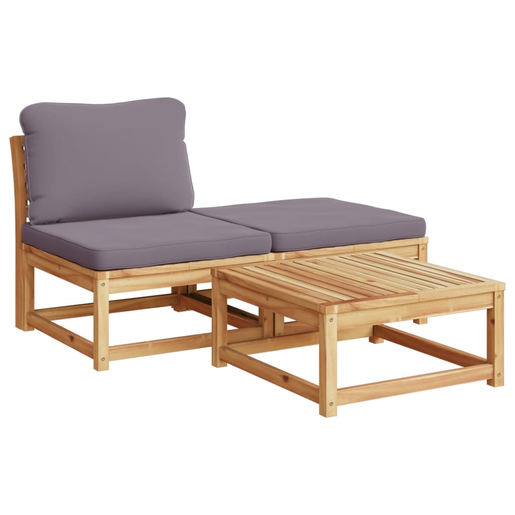 3-delige Loungeset met kussens massief acaciahout is nu te koop bij PeponiXL, paradijselijk wonen!