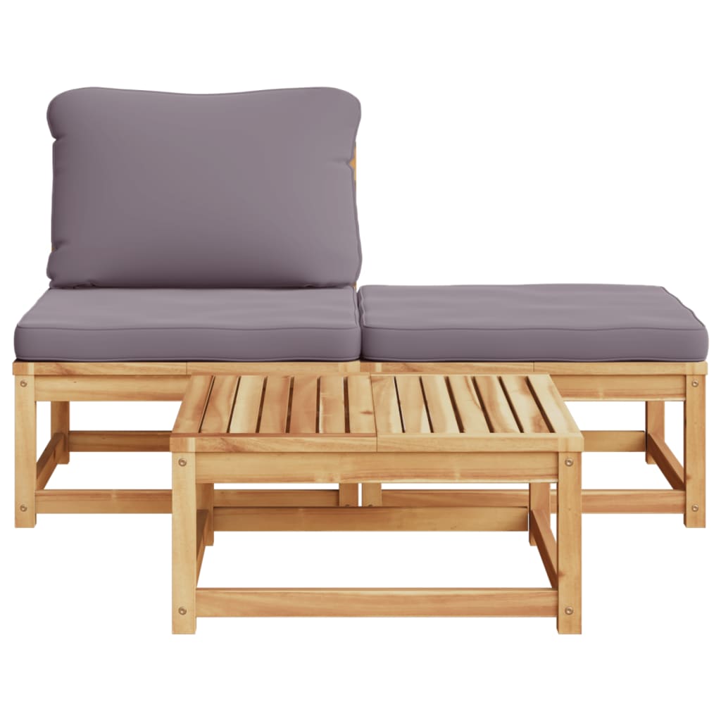 3-delige Loungeset met kussens massief acaciahout is nu te koop bij PeponiXL, paradijselijk wonen!