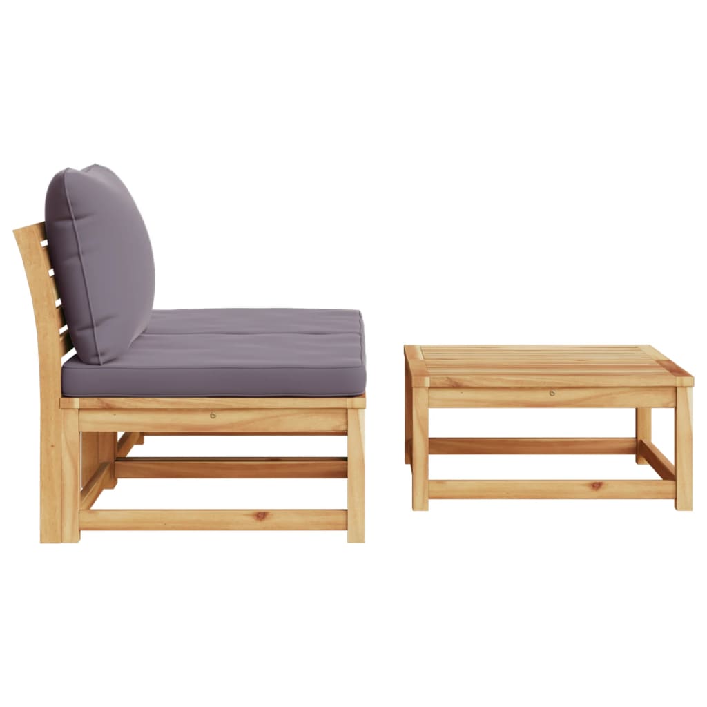 3-delige Loungeset met kussens massief acaciahout is nu te koop bij PeponiXL, paradijselijk wonen!