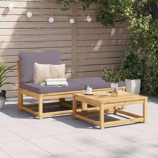 3-delige Loungeset met kussens massief acaciahout is nu te koop bij PeponiXL, paradijselijk wonen!