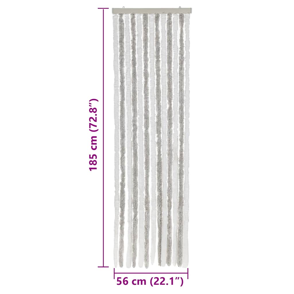 Vliegengordijn 56x185 cm chenille lichtgrijs en wit is nu te koop bij PeponiXL, paradijselijk wonen!