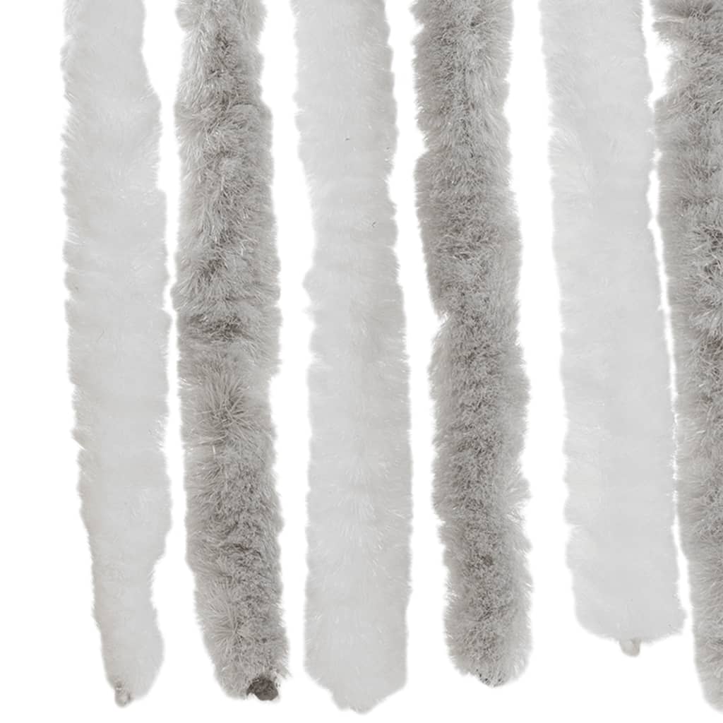 Vliegengordijn 90x200 cm chenille lichtgrijs en wit is nu te koop bij PeponiXL, paradijselijk wonen!