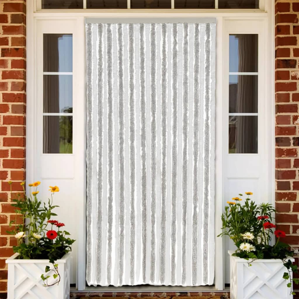 Vliegengordijn 100x230 cm chenille lichtgrijs en wit is nu te koop bij PeponiXL, paradijselijk wonen!