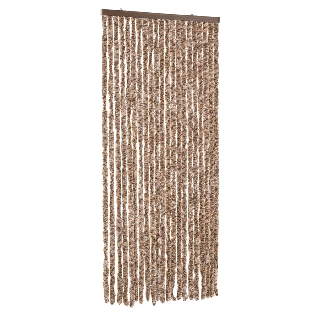Vliegengordijn 90x200 cm chenille beige en donkerbruin is nu te koop bij PeponiXL, paradijselijk wonen!
