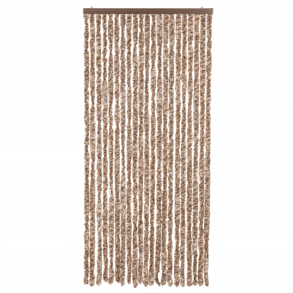 Vliegengordijn 90x200 cm chenille beige en donkerbruin is nu te koop bij PeponiXL, paradijselijk wonen!