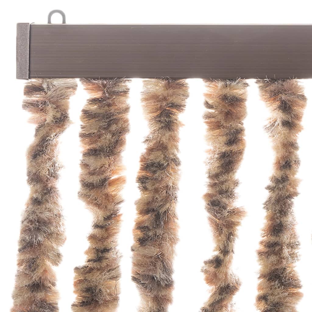Vliegengordijn 90x200 cm chenille beige en donkerbruin is nu te koop bij PeponiXL, paradijselijk wonen!