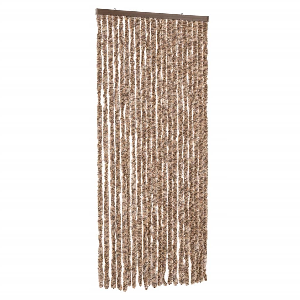 Vliegengordijn 90x220 cm chenille beige en donkerbruin is nu te koop bij PeponiXL, paradijselijk wonen!