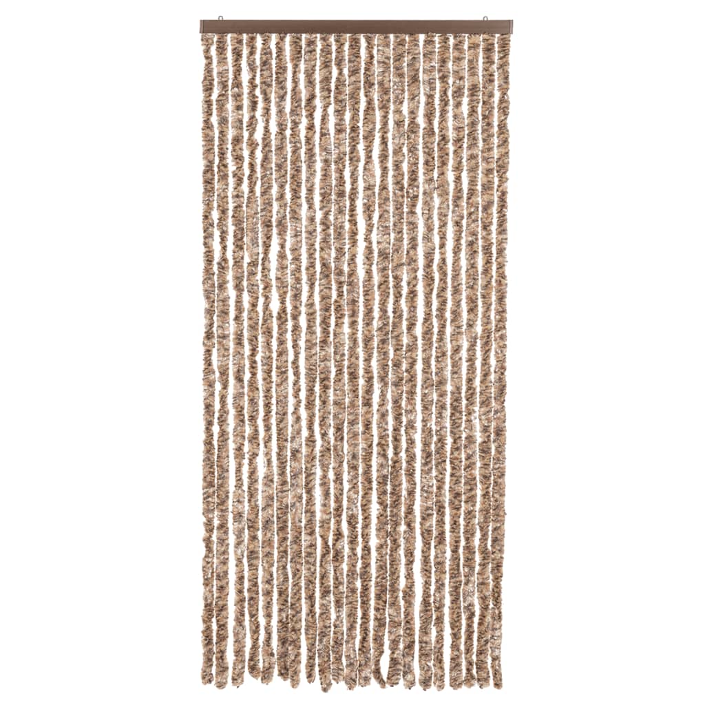Vliegengordijn 90x220 cm chenille beige en donkerbruin is nu te koop bij PeponiXL, paradijselijk wonen!