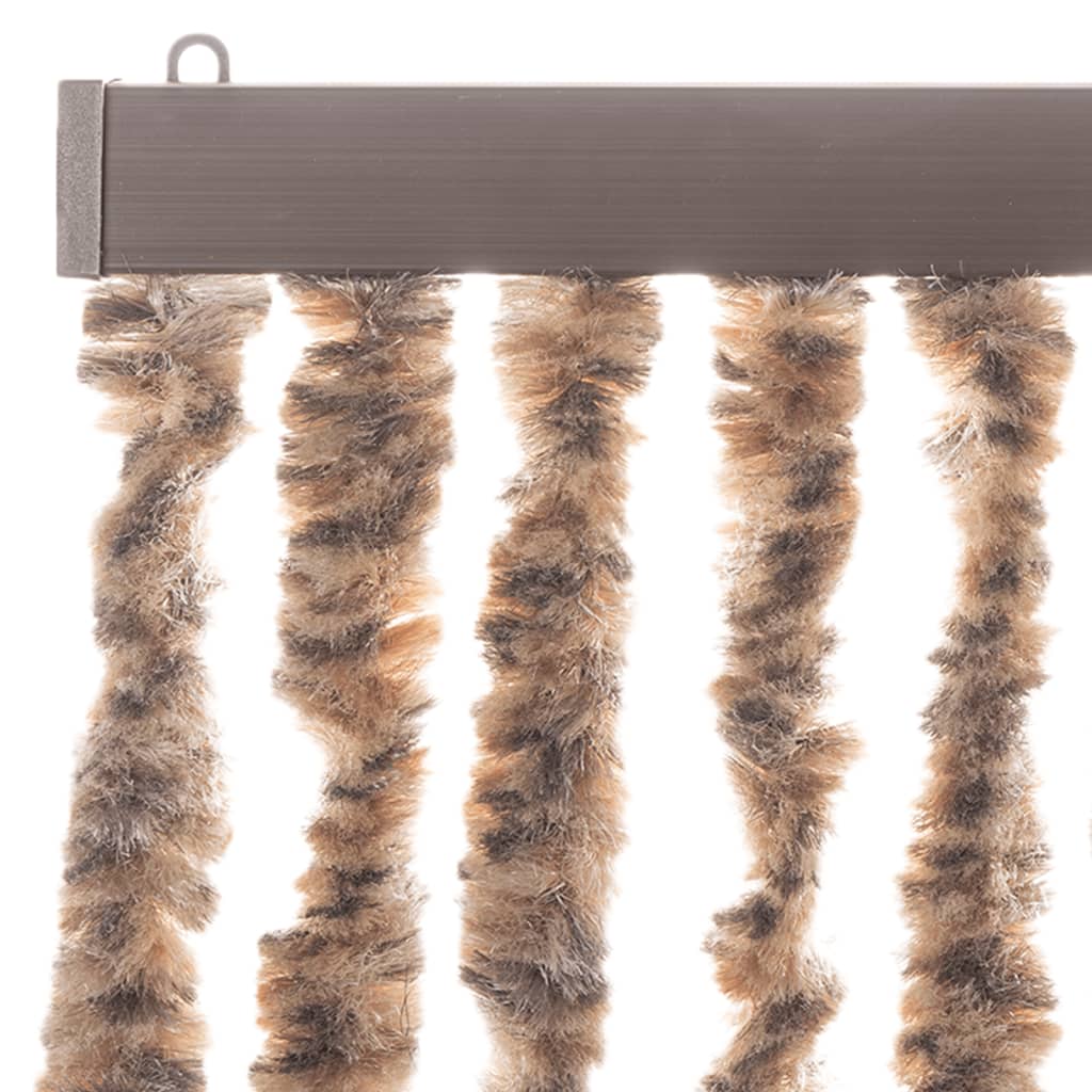Vliegengordijn 90x220 cm chenille beige en donkerbruin is nu te koop bij PeponiXL, paradijselijk wonen!