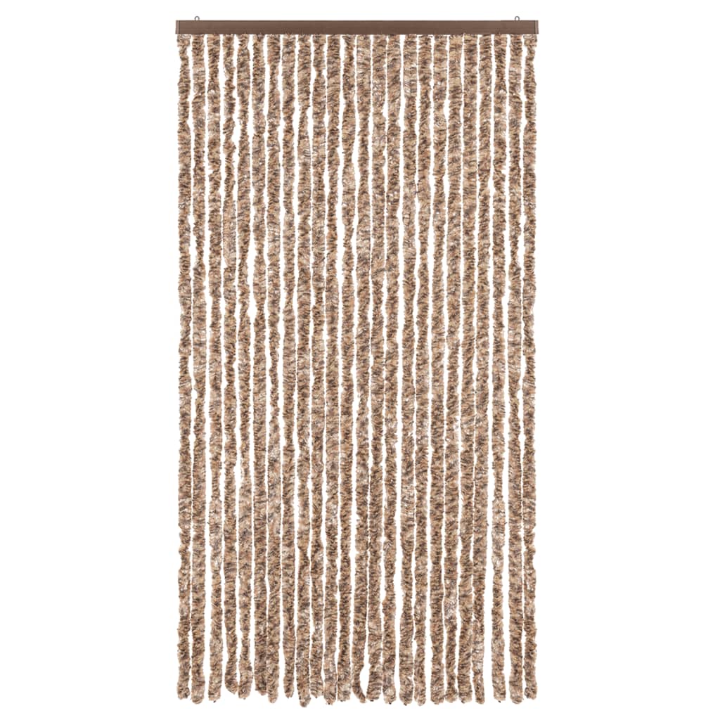 Vliegengordijn 100x220 cm chenille beige en donkerbruin is nu te koop bij PeponiXL, paradijselijk wonen!
