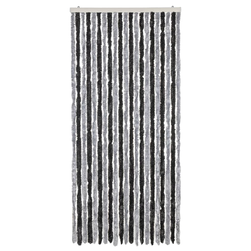 Vliegengordijn 90x220 cm chenille grijs en zwart is nu te koop bij PeponiXL, paradijselijk wonen!