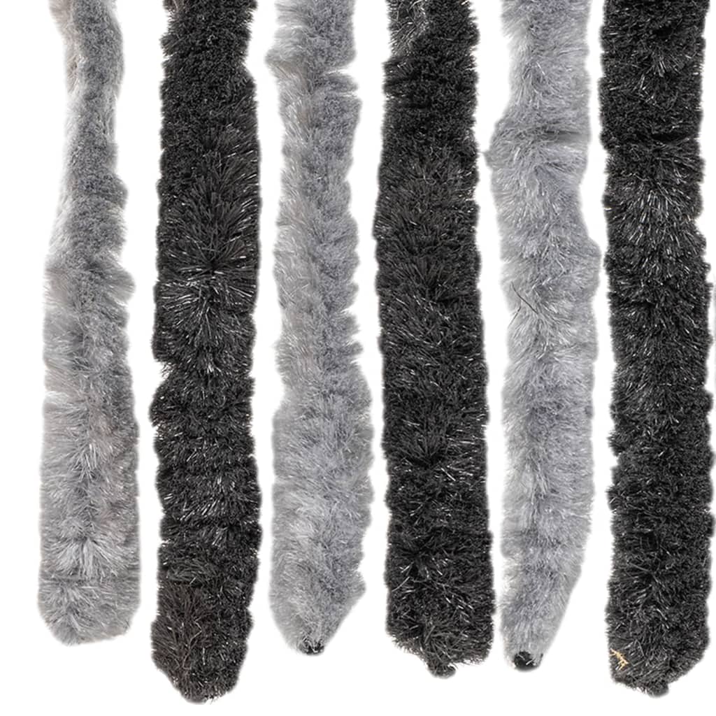 Vliegengordijn 90x220 cm chenille grijs en zwart is nu te koop bij PeponiXL, paradijselijk wonen!