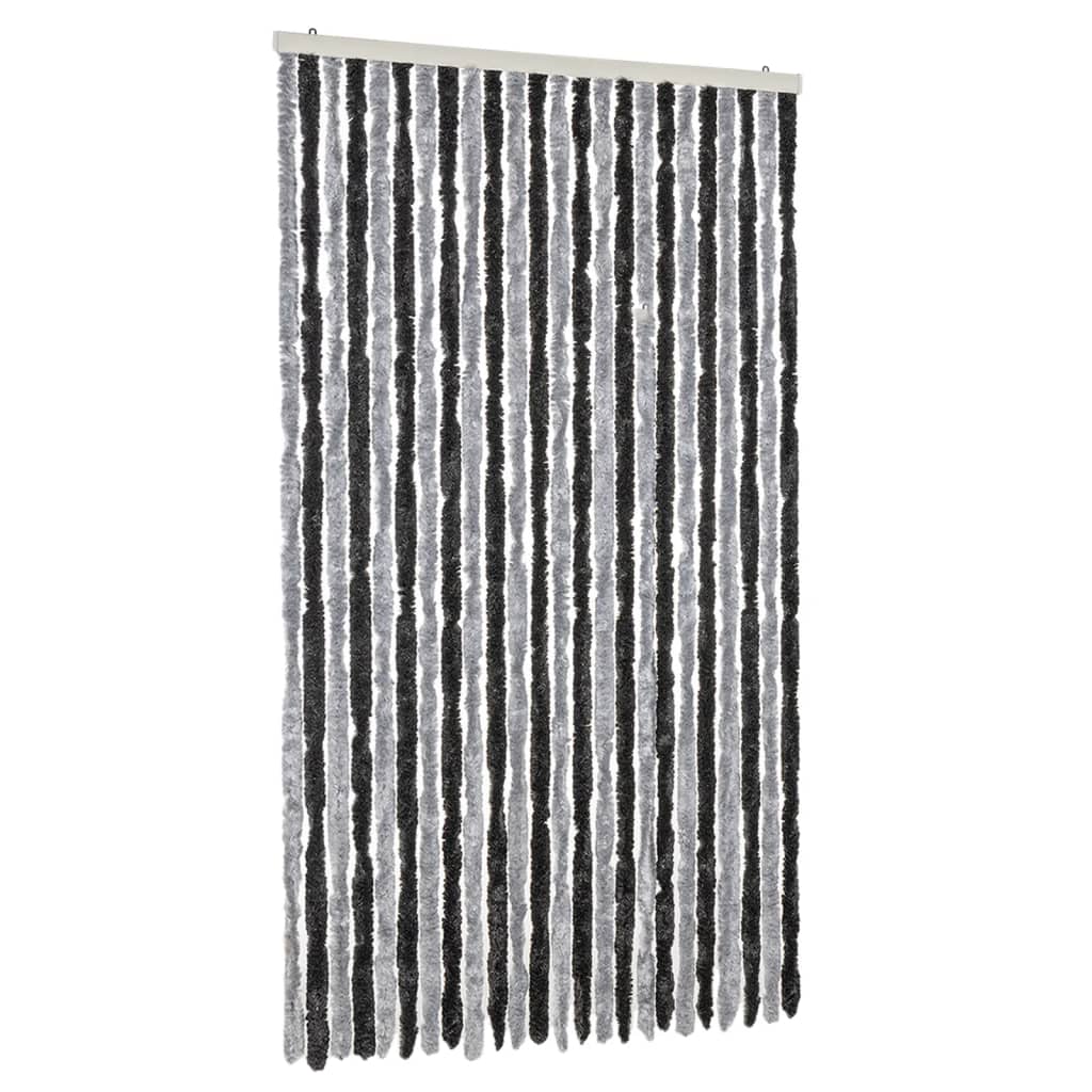 Vliegengordijn 100x200 cm chenille grijs en zwart is nu te koop bij PeponiXL, paradijselijk wonen!