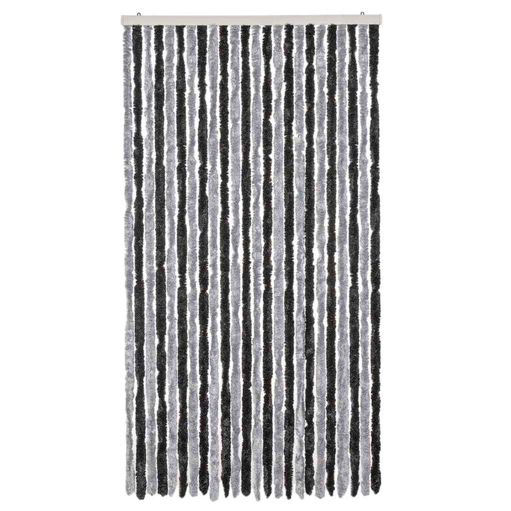 Vliegengordijn 100x200 cm chenille grijs en zwart is nu te koop bij PeponiXL, paradijselijk wonen!