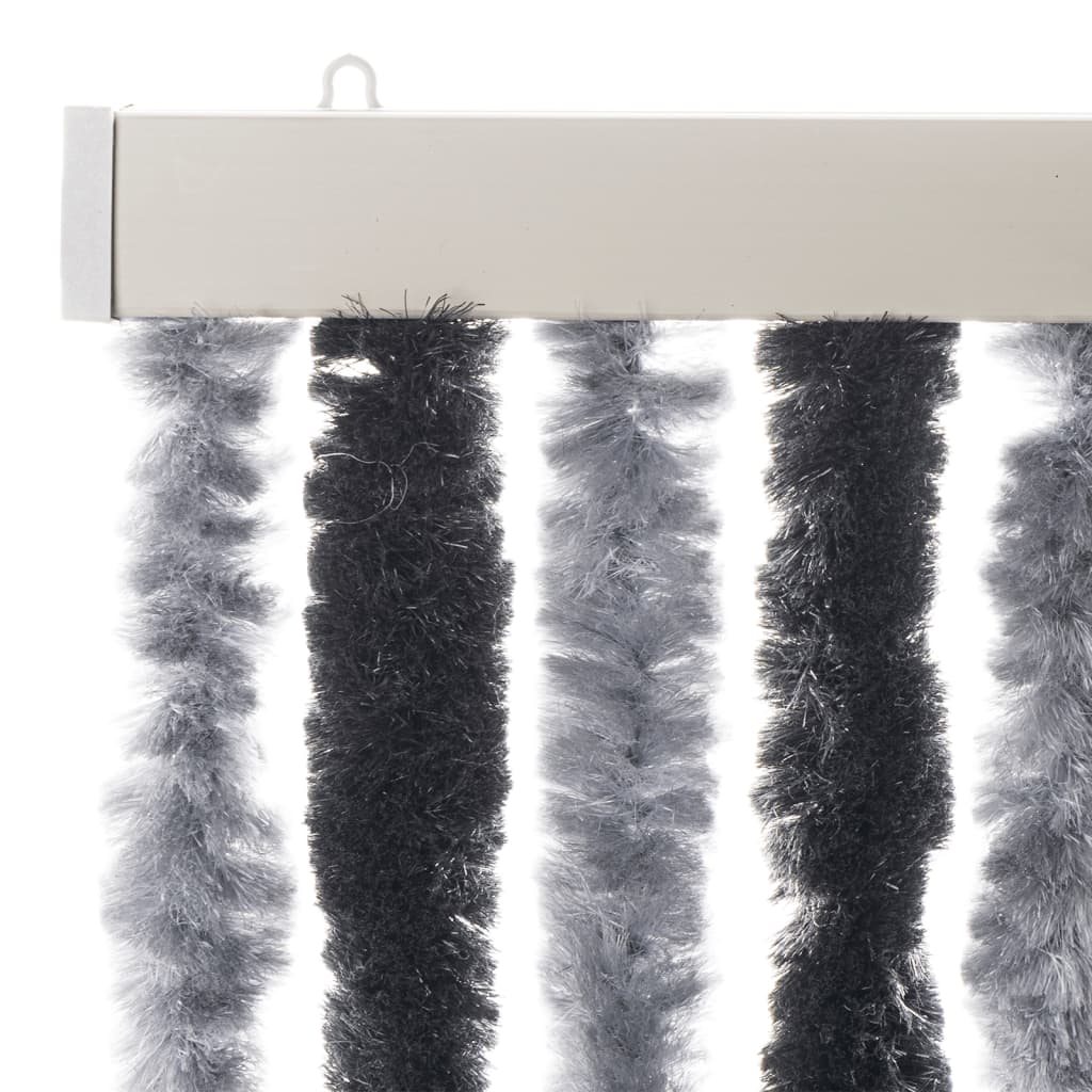 Vliegengordijn 100x200 cm chenille grijs en zwart is nu te koop bij PeponiXL, paradijselijk wonen!