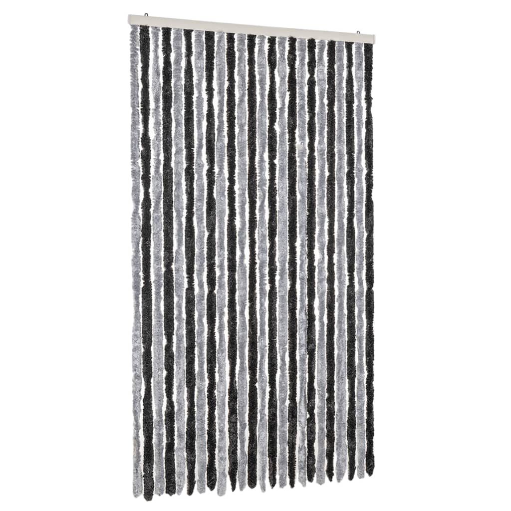 Vliegengordijn 100x220 cm chenille grijs en zwart is nu te koop bij PeponiXL, paradijselijk wonen!
