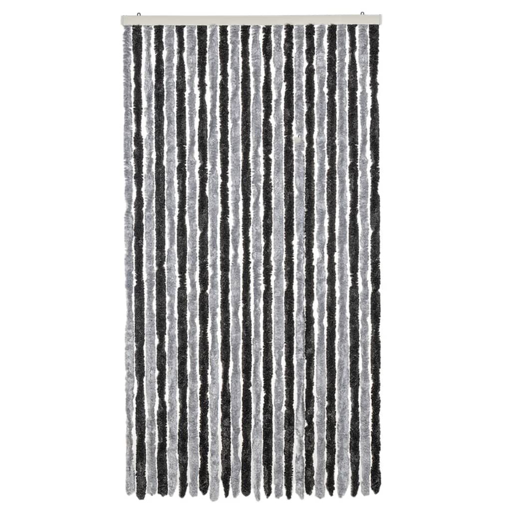 Vliegengordijn 100x220 cm chenille grijs en zwart is nu te koop bij PeponiXL, paradijselijk wonen!