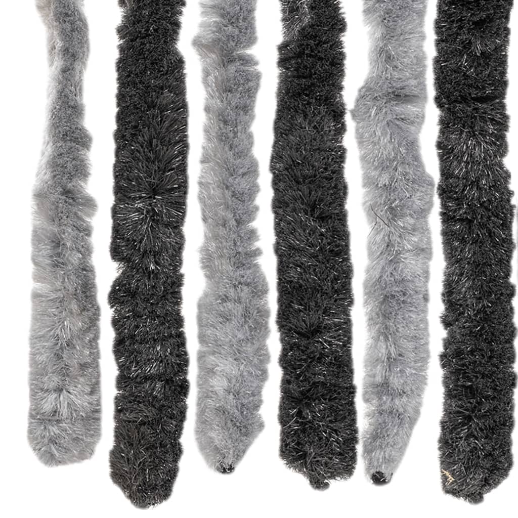Vliegengordijn 100x220 cm chenille grijs en zwart is nu te koop bij PeponiXL, paradijselijk wonen!