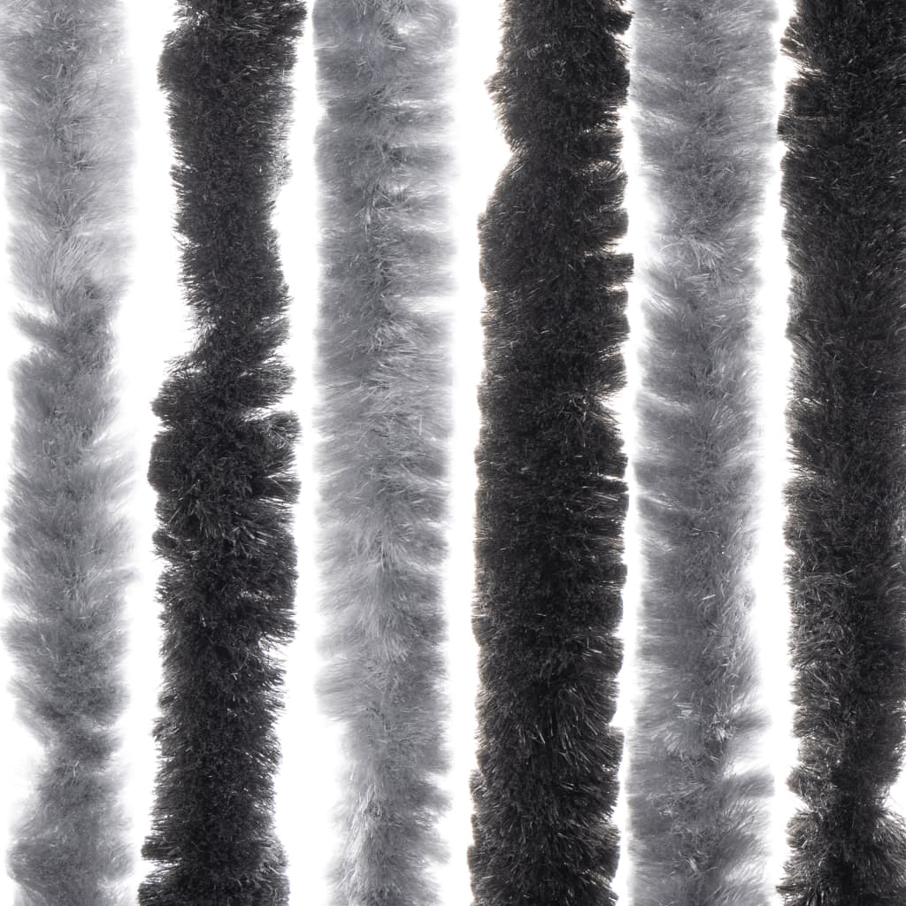 Vliegengordijn 100x220 cm chenille grijs en zwart is nu te koop bij PeponiXL, paradijselijk wonen!