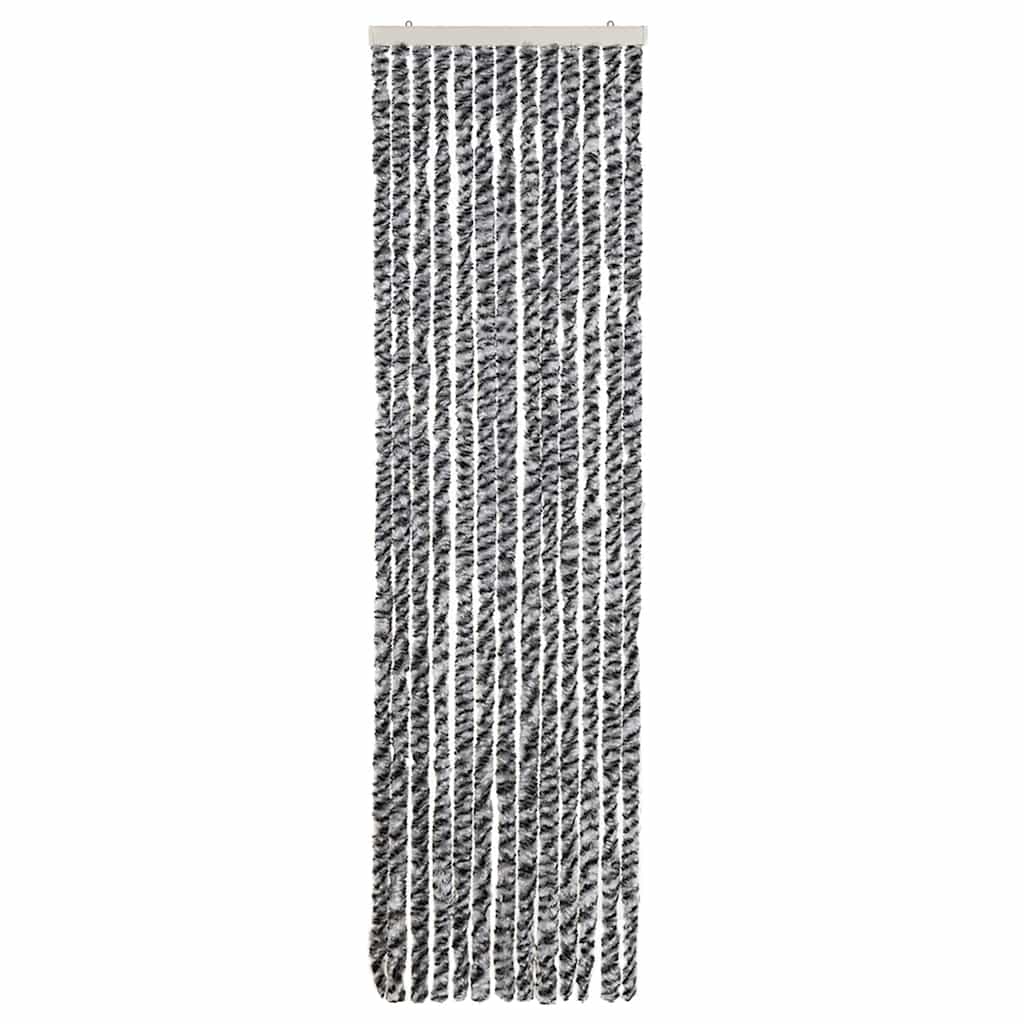 Vliegengordijn 56x200 cm chenille grijs en zwart-wit is nu te koop bij PeponiXL, paradijselijk wonen!