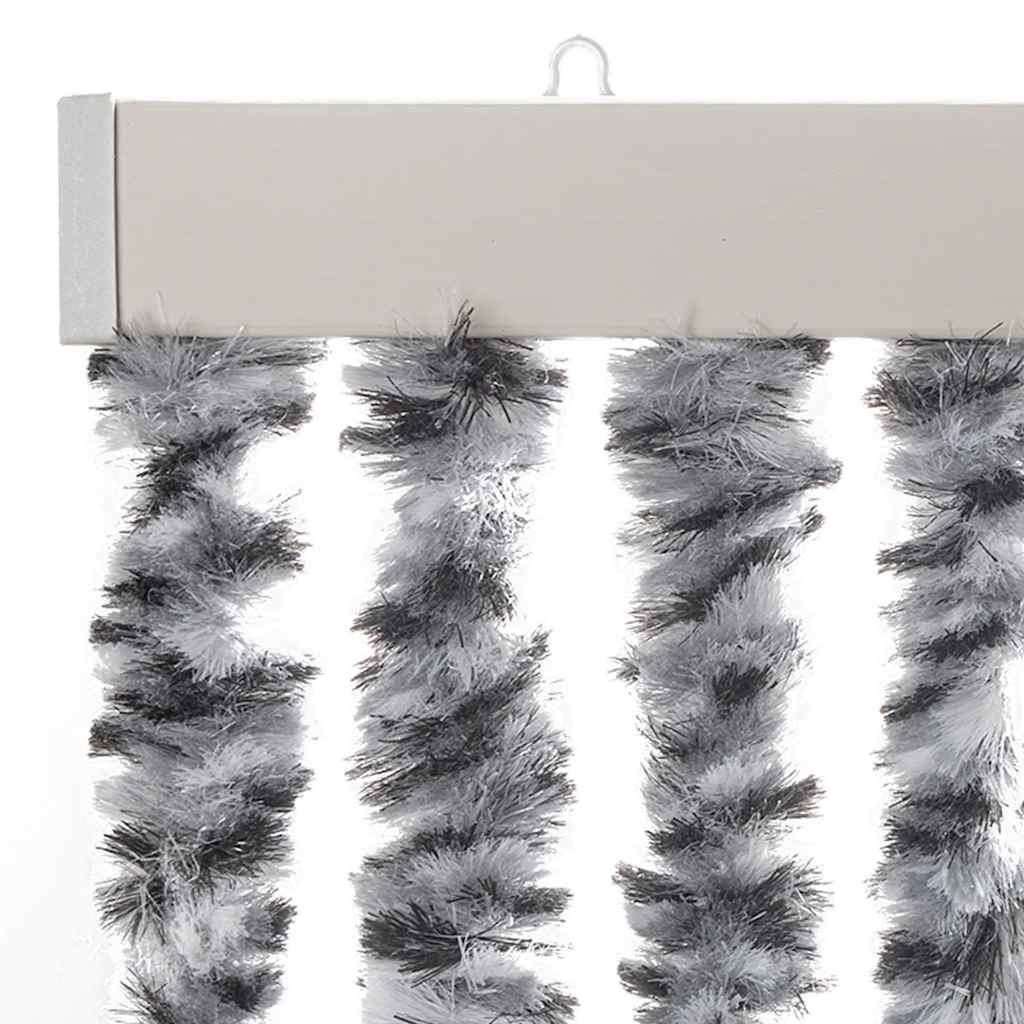 Vliegengordijn 56x200 cm chenille grijs en zwart-wit is nu te koop bij PeponiXL, paradijselijk wonen!