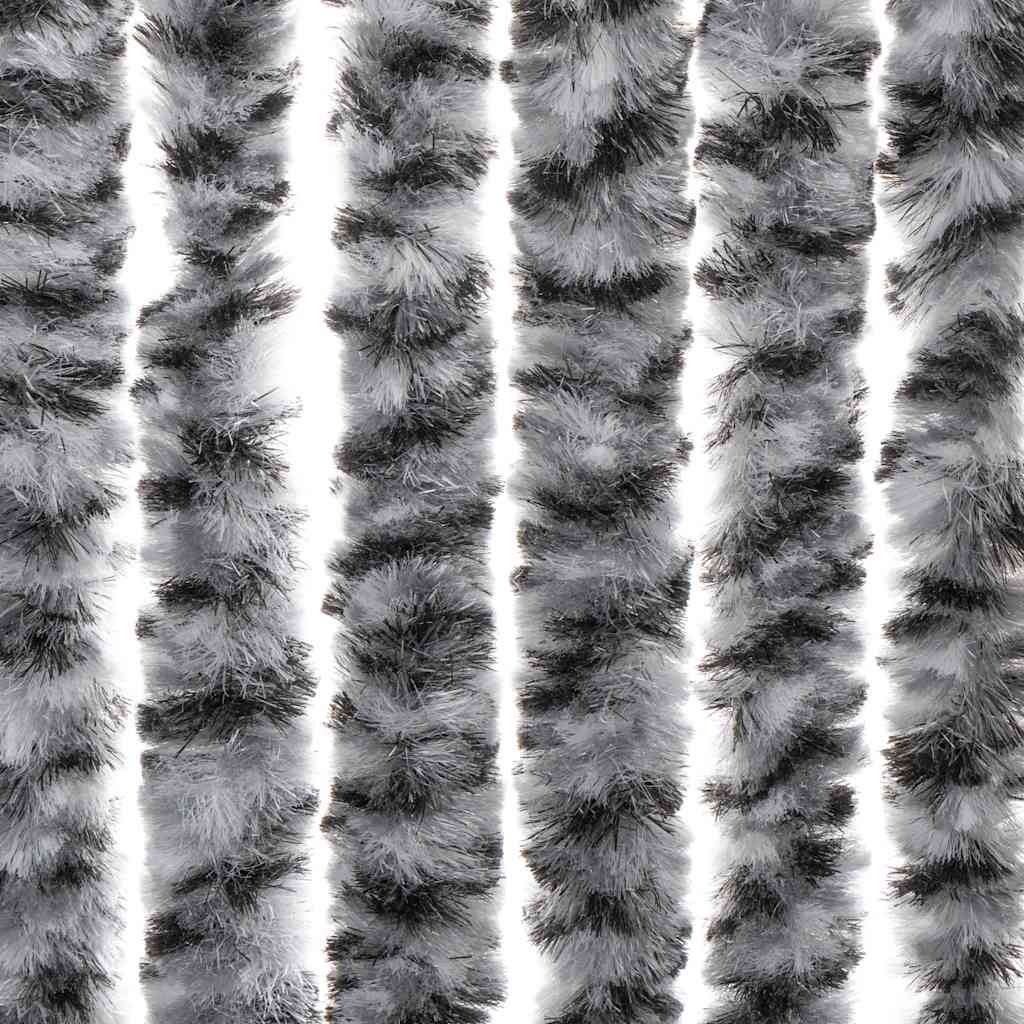 Vliegengordijn 56x200 cm chenille grijs en zwart-wit is nu te koop bij PeponiXL, paradijselijk wonen!
