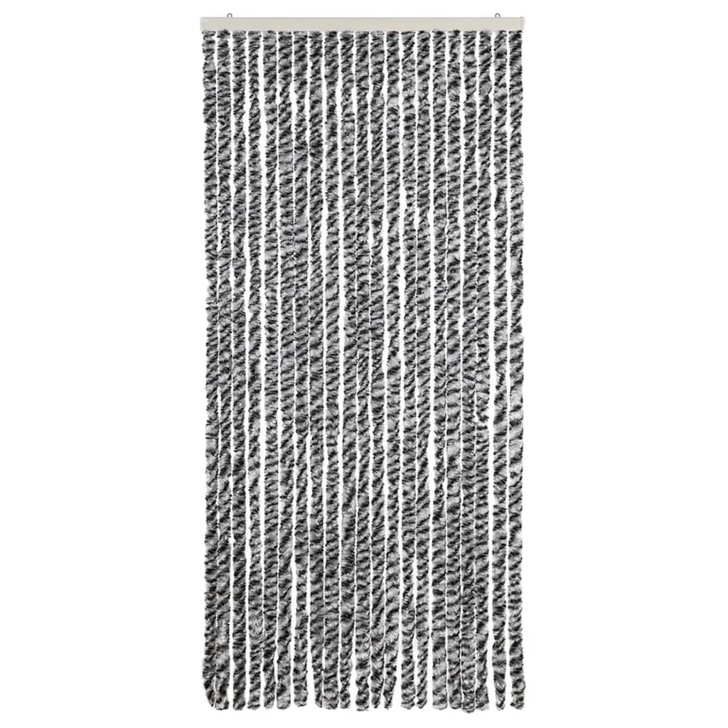 Vliegengordijn 90x220 cm chenille grijs en zwart-wit is nu te koop bij PeponiXL, paradijselijk wonen!