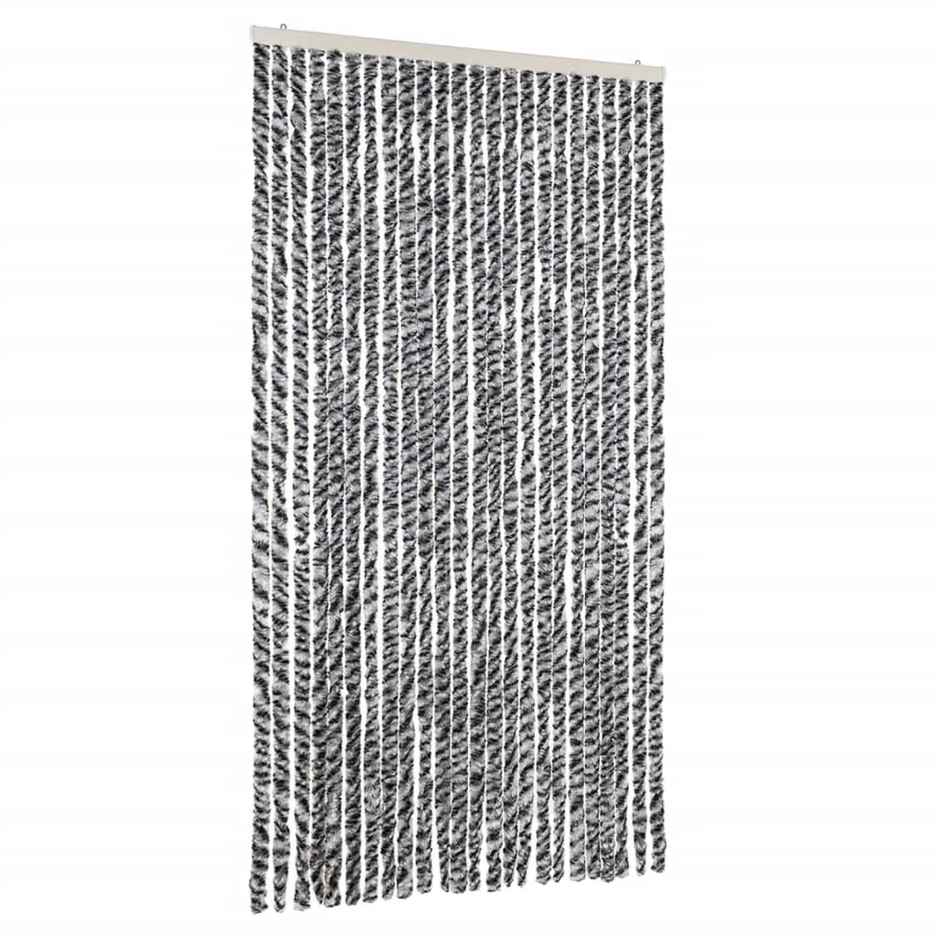 Vliegengordijn 100x200 cm chenille grijs en zwart-wit is nu te koop bij PeponiXL, paradijselijk wonen!
