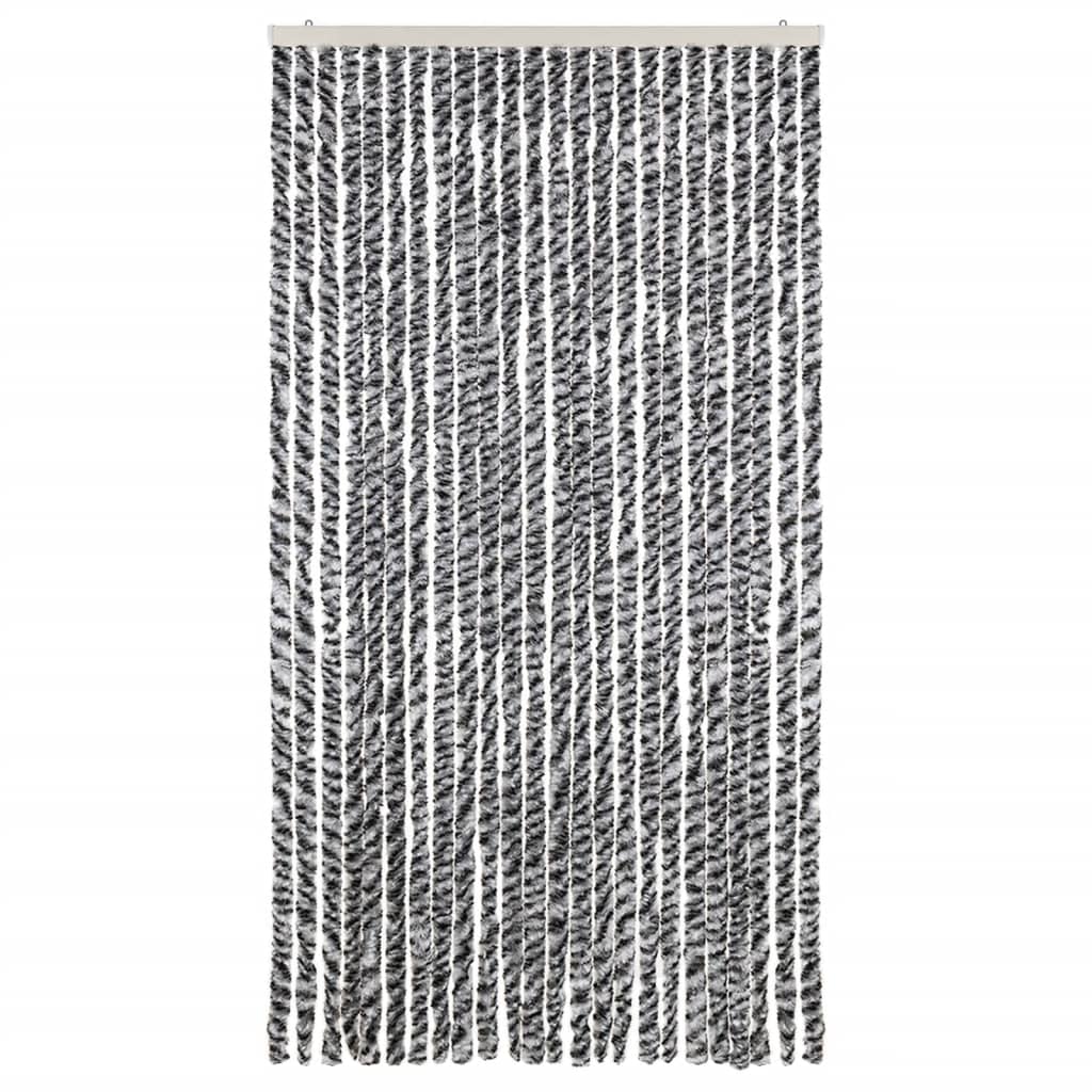 Vliegengordijn 100x200 cm chenille grijs en zwart-wit is nu te koop bij PeponiXL, paradijselijk wonen!