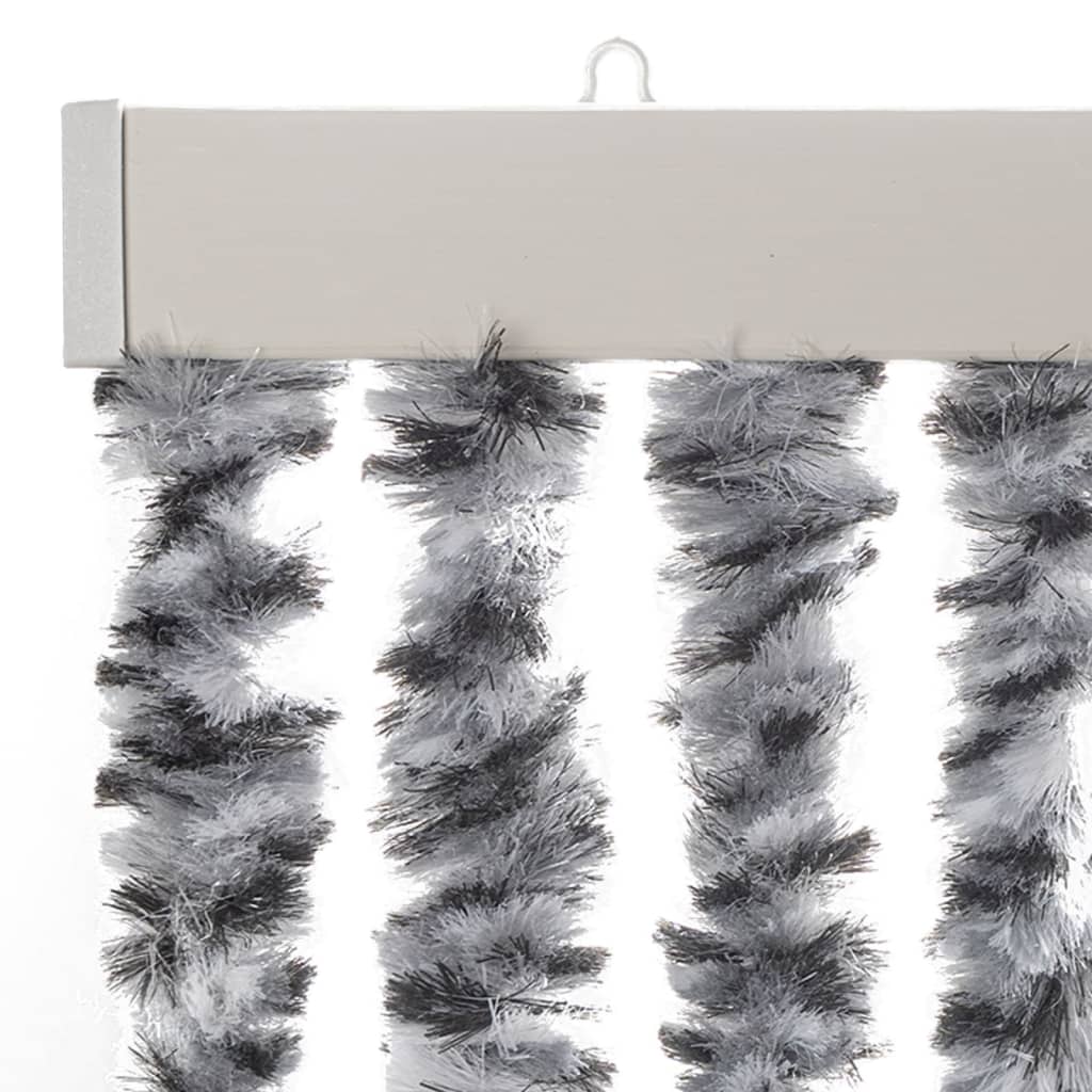 Vliegengordijn 100x200 cm chenille grijs en zwart-wit is nu te koop bij PeponiXL, paradijselijk wonen!