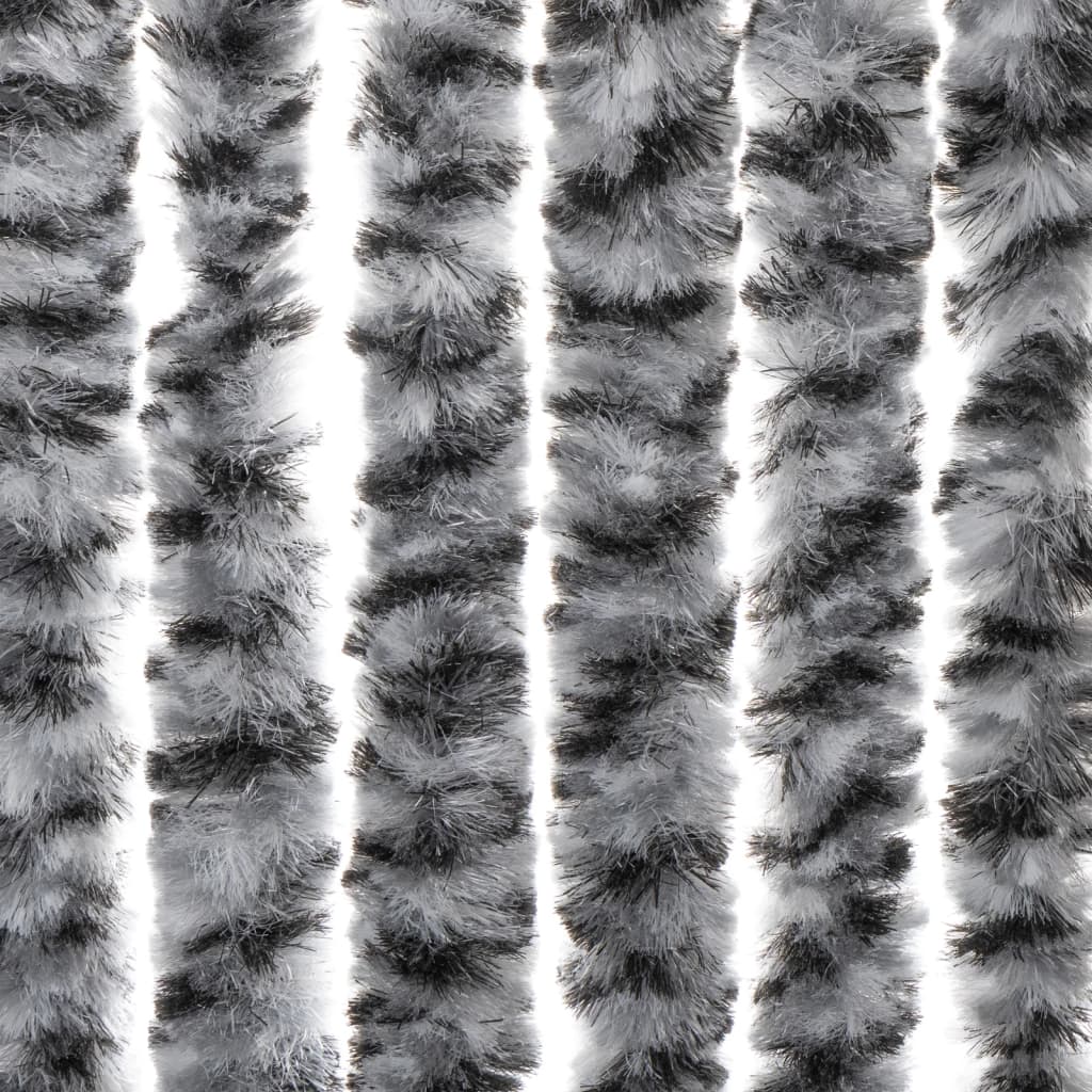 Vliegengordijn 100x200 cm chenille grijs en zwart-wit is nu te koop bij PeponiXL, paradijselijk wonen!