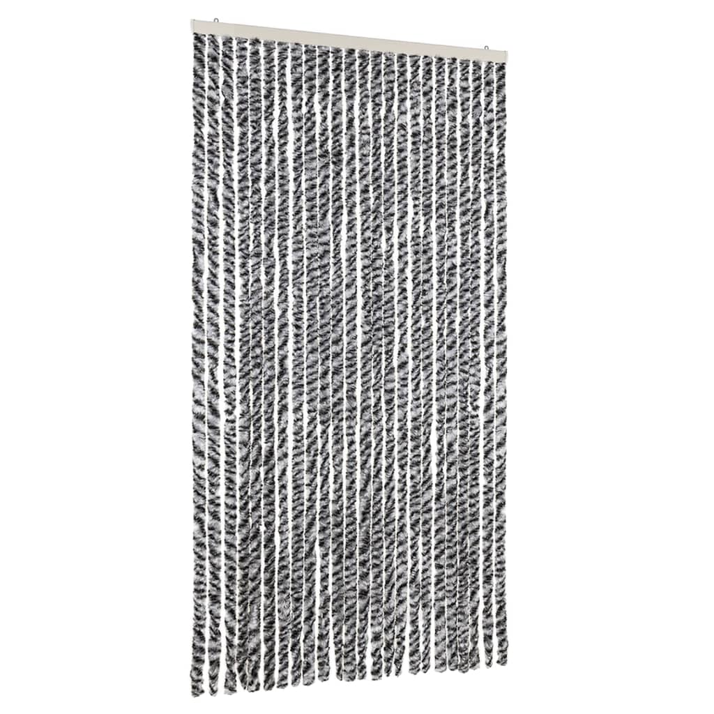 Vliegengordijn 100x220 cm chenille grijs en zwart-wit is nu te koop bij PeponiXL, paradijselijk wonen!