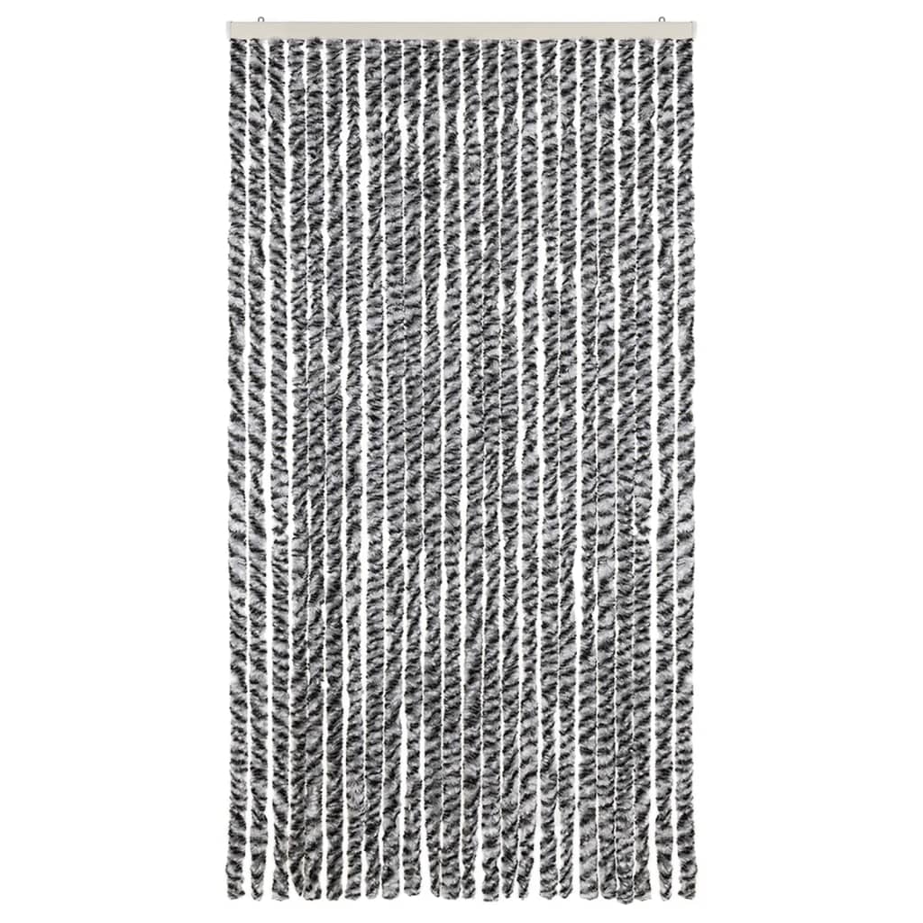 Vliegengordijn 100x220 cm chenille grijs en zwart-wit is nu te koop bij PeponiXL, paradijselijk wonen!