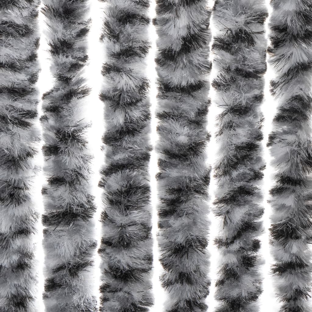 Vliegengordijn 100x220 cm chenille grijs en zwart-wit is nu te koop bij PeponiXL, paradijselijk wonen!
