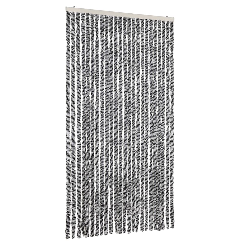 Vliegengordijn 100x230 cm chenille grijs en zwart-wit is nu te koop bij PeponiXL, paradijselijk wonen!