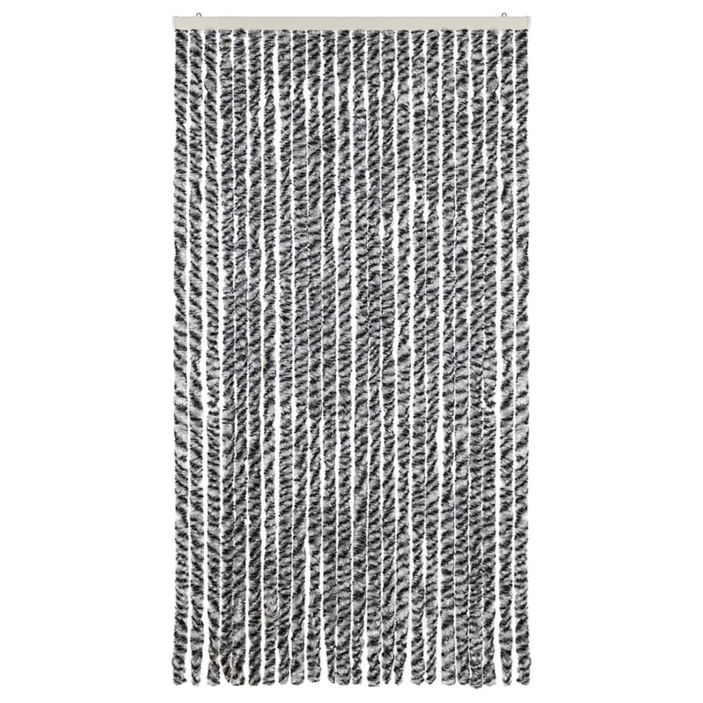 Vliegengordijn 100x230 cm chenille grijs en zwart-wit is nu te koop bij PeponiXL, paradijselijk wonen!