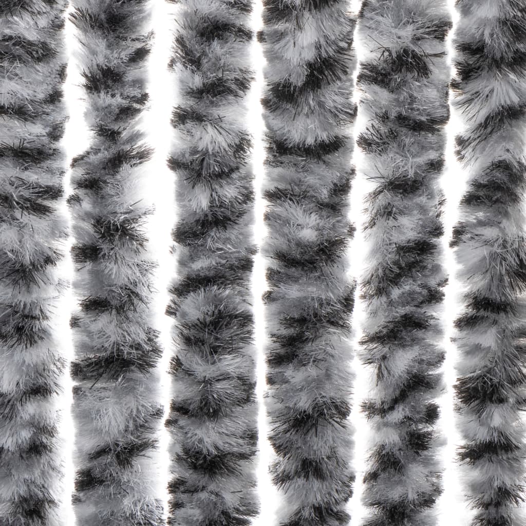 Vliegengordijn 100x230 cm chenille grijs en zwart-wit is nu te koop bij PeponiXL, paradijselijk wonen!