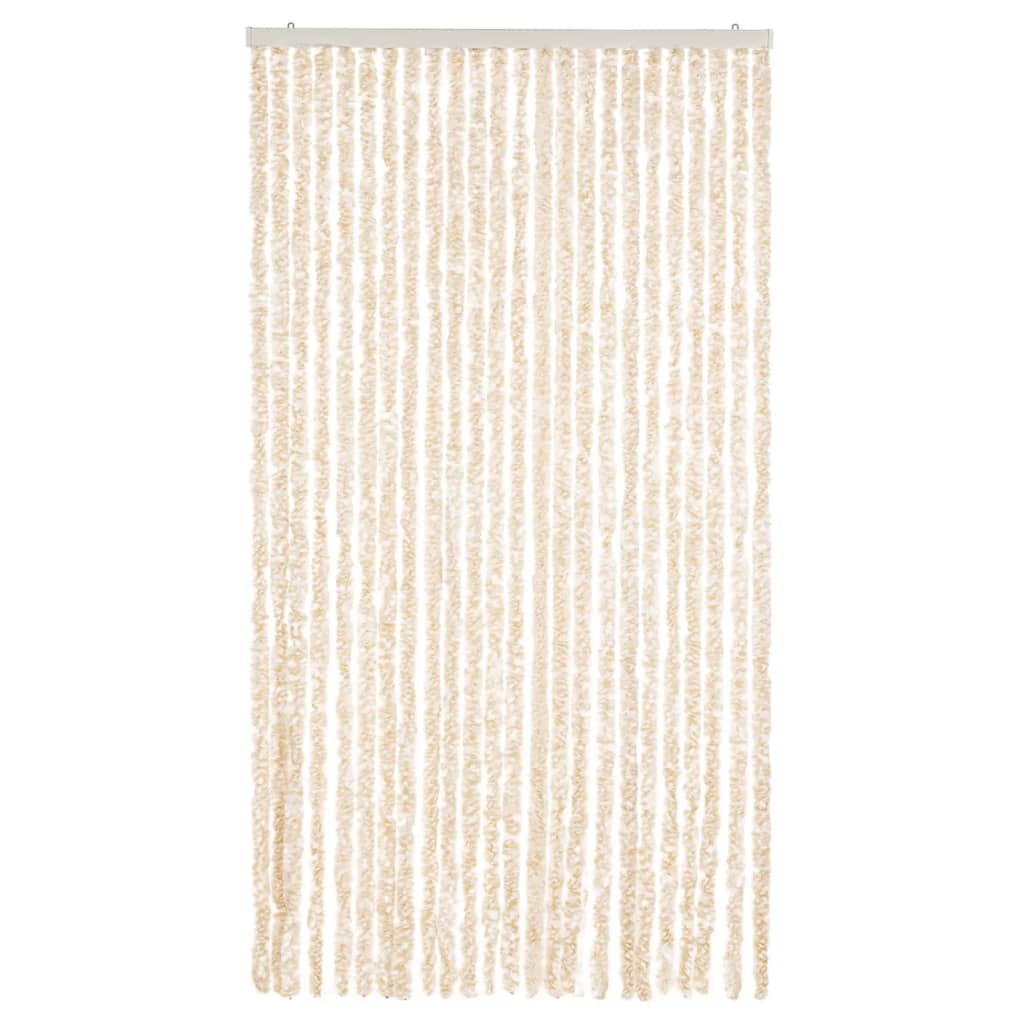 Vliegengordijn 100x220 cm chenille beige en wit is nu te koop bij PeponiXL, paradijselijk wonen!