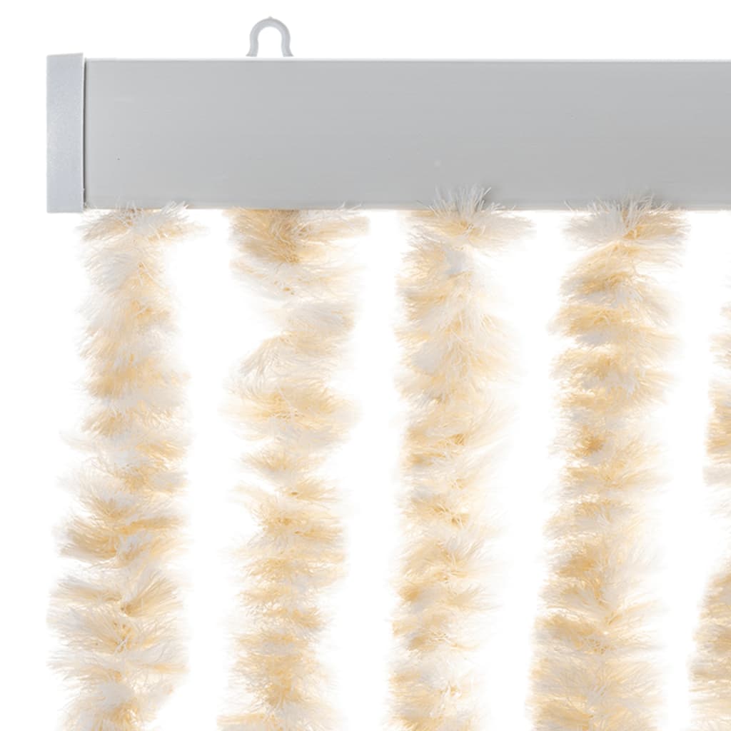Vliegengordijn 100x220 cm chenille beige en wit is nu te koop bij PeponiXL, paradijselijk wonen!