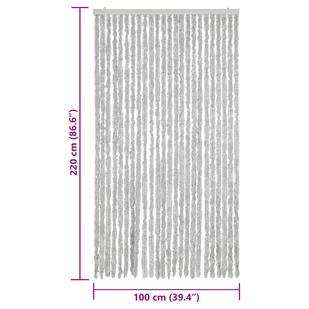 Vliegengordijn 100x220 cm chenille grijs is nu te koop bij PeponiXL, paradijselijk wonen!