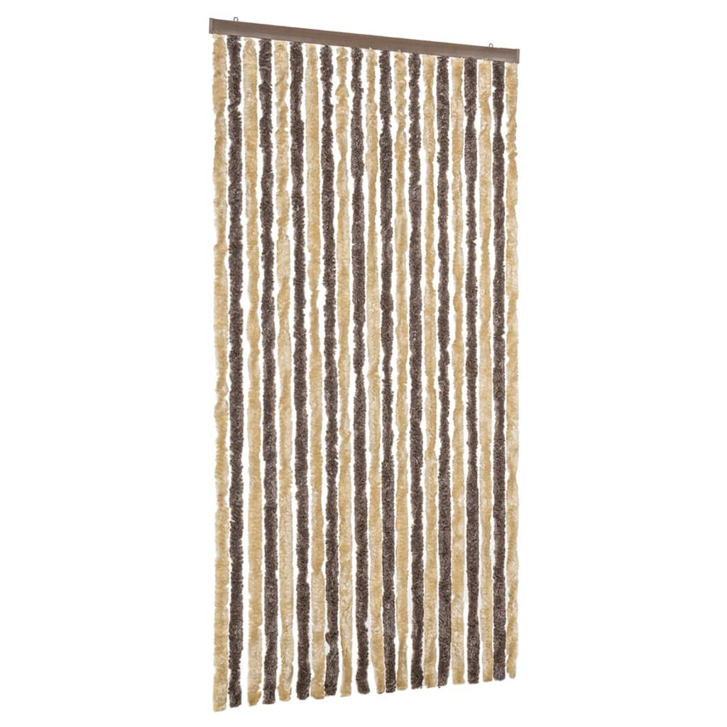 Vliegengordijn 90x220 cm chenille donkerbruin en beige is nu te koop bij PeponiXL, paradijselijk wonen!
