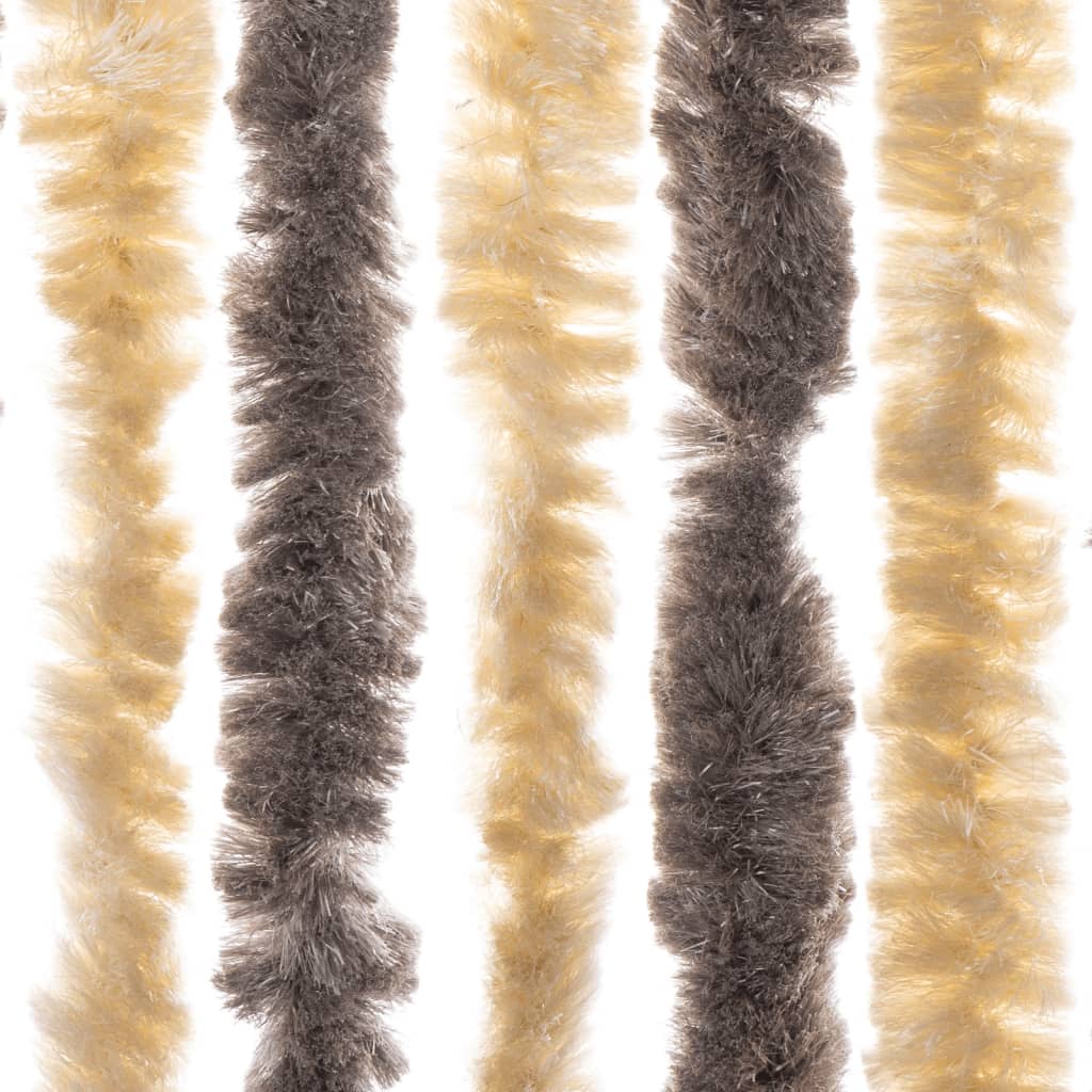 Vliegengordijn 90x220 cm chenille donkerbruin en beige is nu te koop bij PeponiXL, paradijselijk wonen!