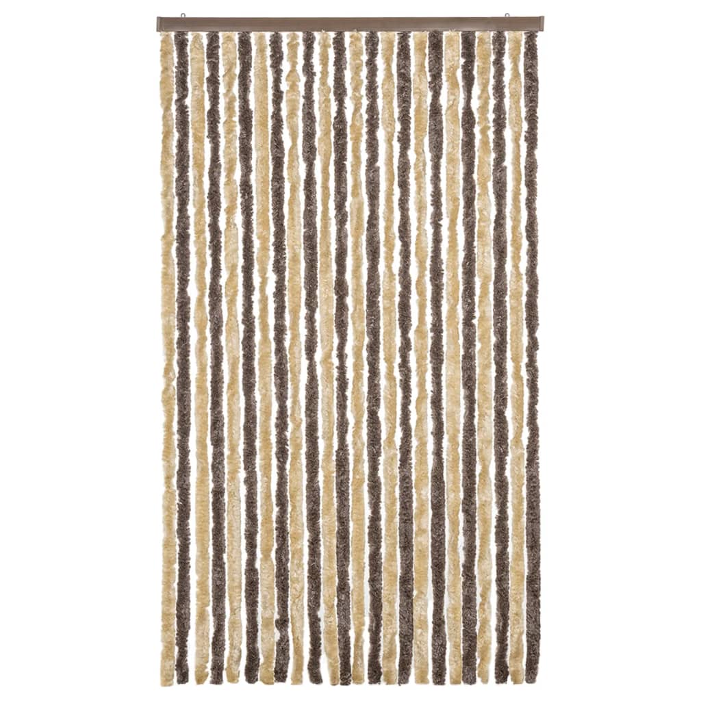 Vliegengordijn 100x220 cm chenille donkerbruin en beige is nu te koop bij PeponiXL, paradijselijk wonen!