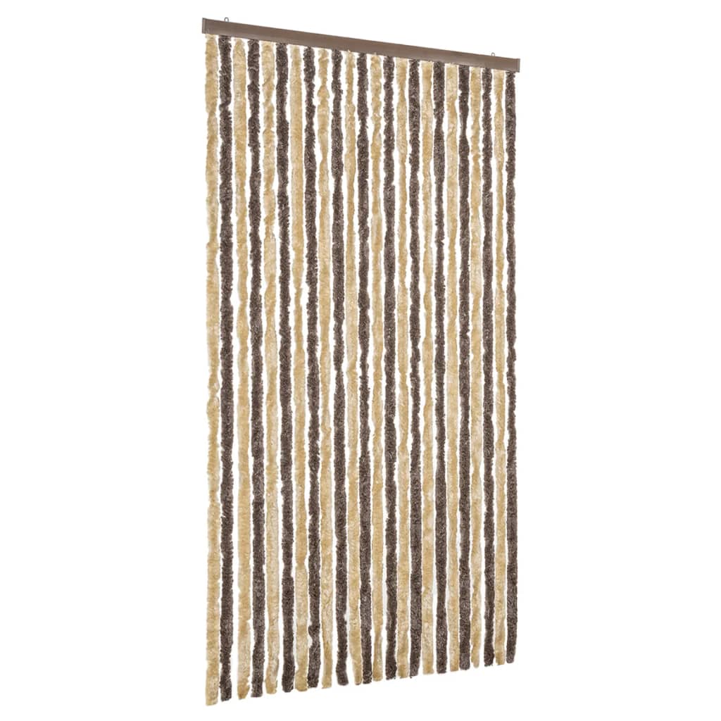 Vliegengordijn 100x230 cm chenille donkerbruin en beige is nu te koop bij PeponiXL, paradijselijk wonen!