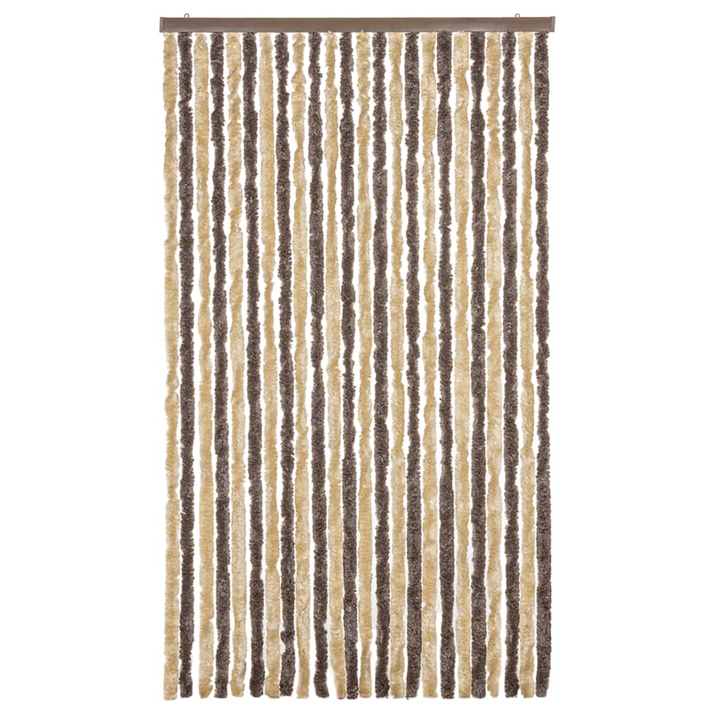 Vliegengordijn 100x230 cm chenille donkerbruin en beige is nu te koop bij PeponiXL, paradijselijk wonen!