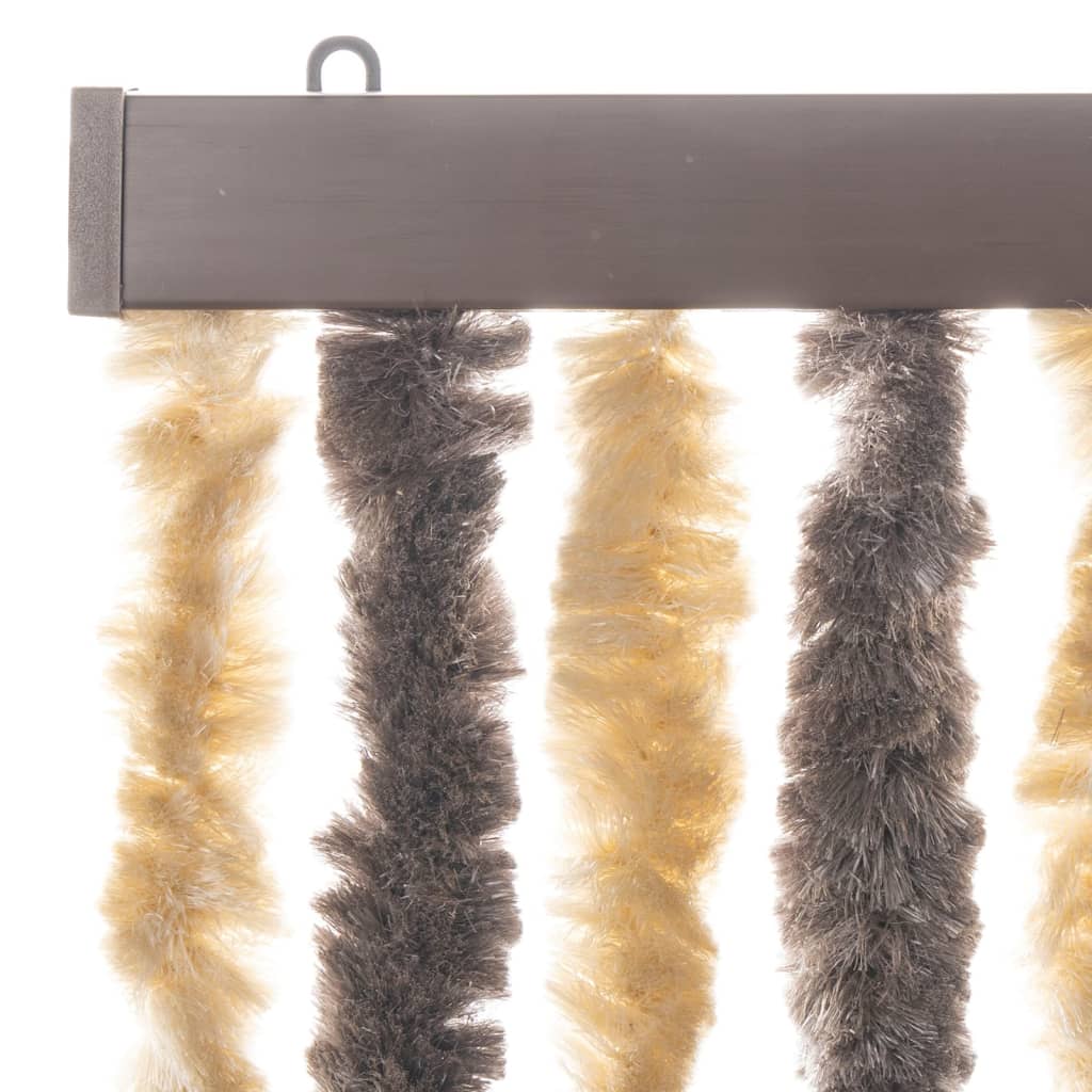 Vliegengordijn 100x230 cm chenille donkerbruin en beige is nu te koop bij PeponiXL, paradijselijk wonen!