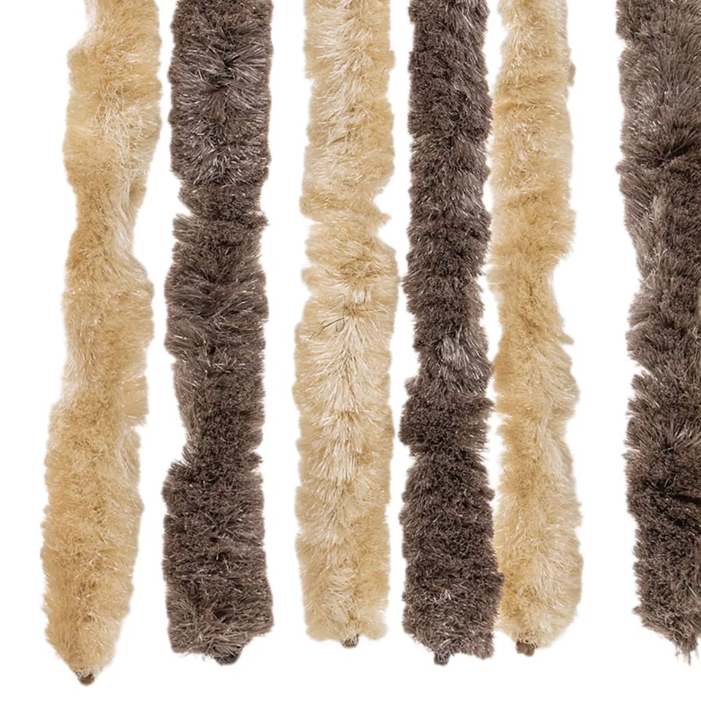 Vliegengordijn 100x230 cm chenille donkerbruin en beige is nu te koop bij PeponiXL, paradijselijk wonen!