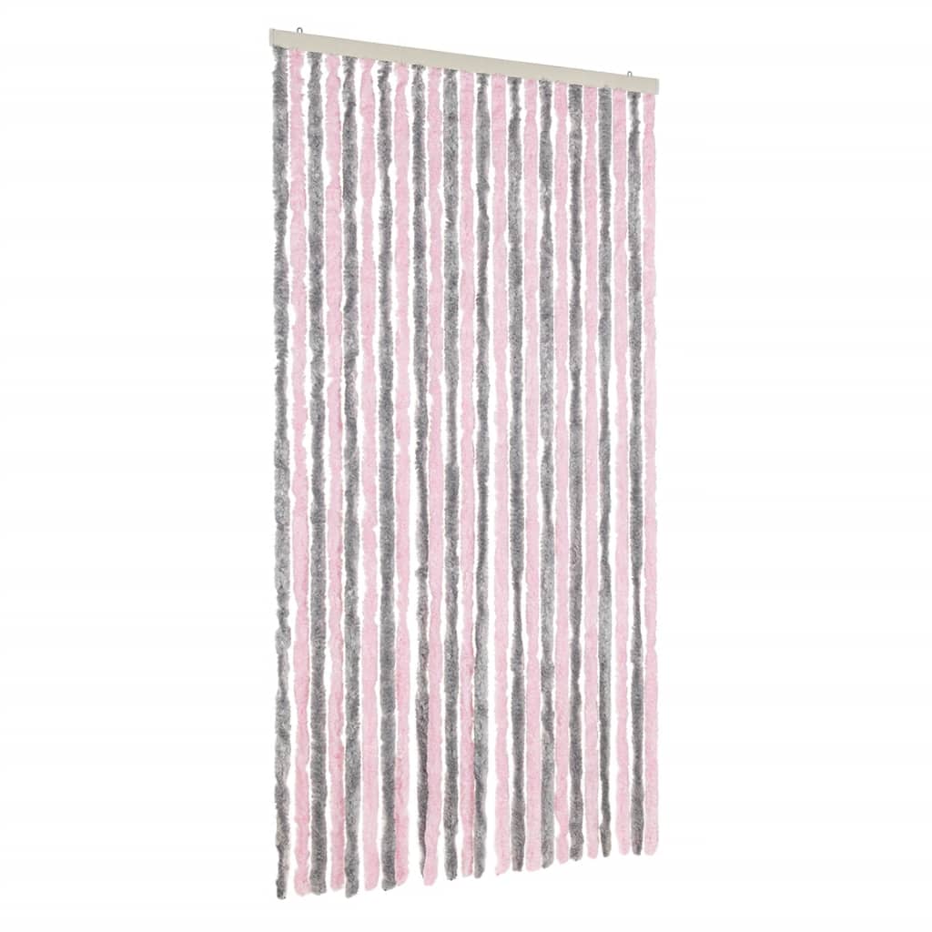 Vliegengordijn 100x200 cm chenille zilvergrijs en roze is nu te koop bij PeponiXL, paradijselijk wonen!