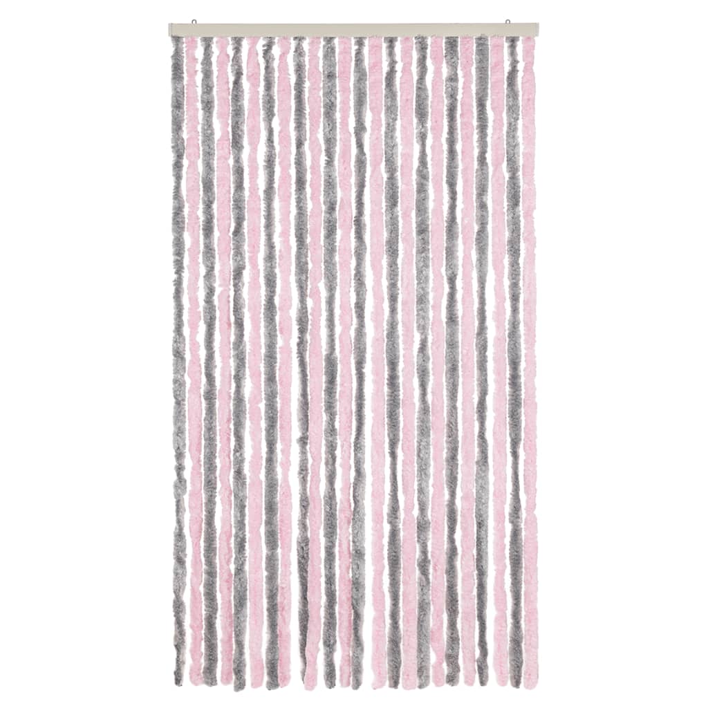 Vliegengordijn 100x200 cm chenille zilvergrijs en roze is nu te koop bij PeponiXL, paradijselijk wonen!
